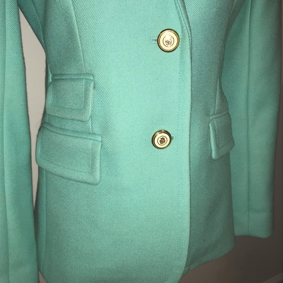 J.Crew Turquoise Jacket in Double Serg Wool 4 - Picture 5 of 8